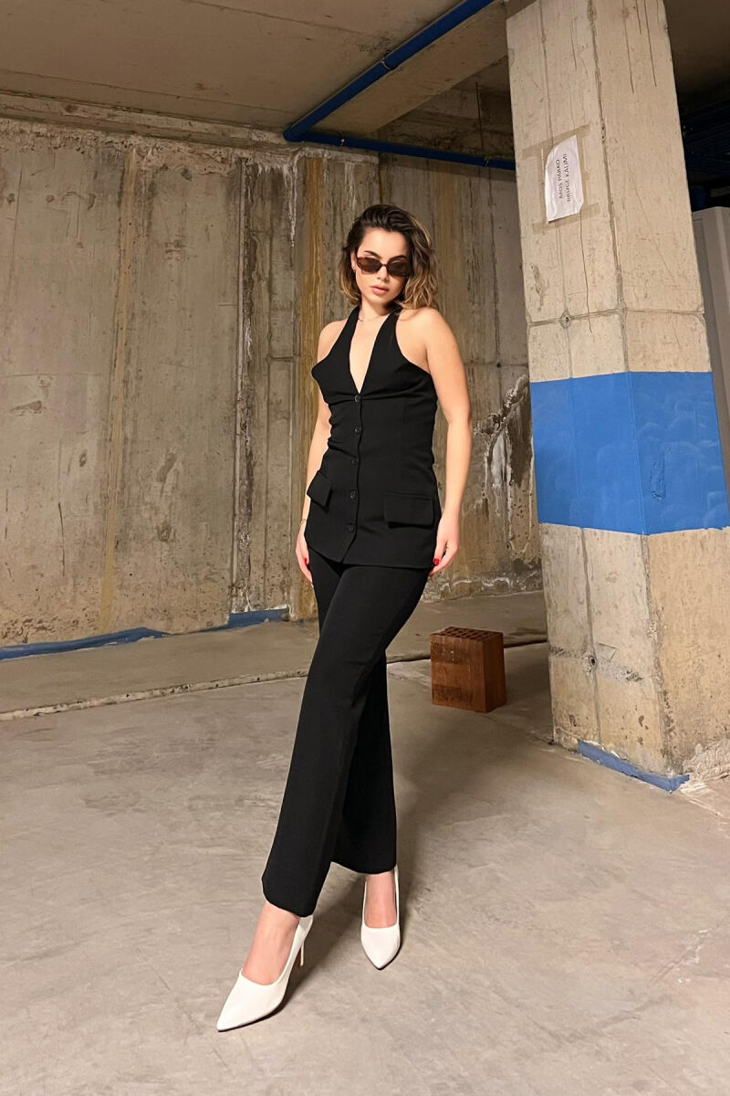 VEST+TROUSERS ONE COLOR WOMEN SET BLACK/ E ZEZE - 1