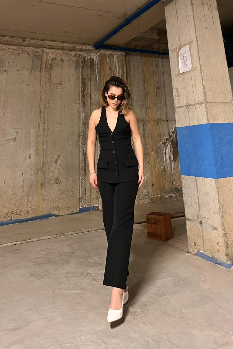VEST+TROUSERS ONE COLOR WOMEN SET BLACK/ E ZEZE - 4