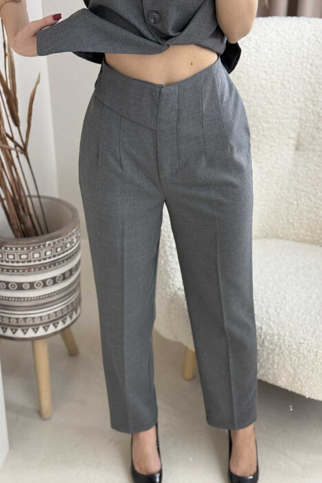 VEST+TROUSERS ONE COLOR WOMEN SET DARK GREY/GEE - 4