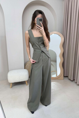 VEST+TROUSERS ONE COLOR WOMEN SET OLIVE/ULLI 