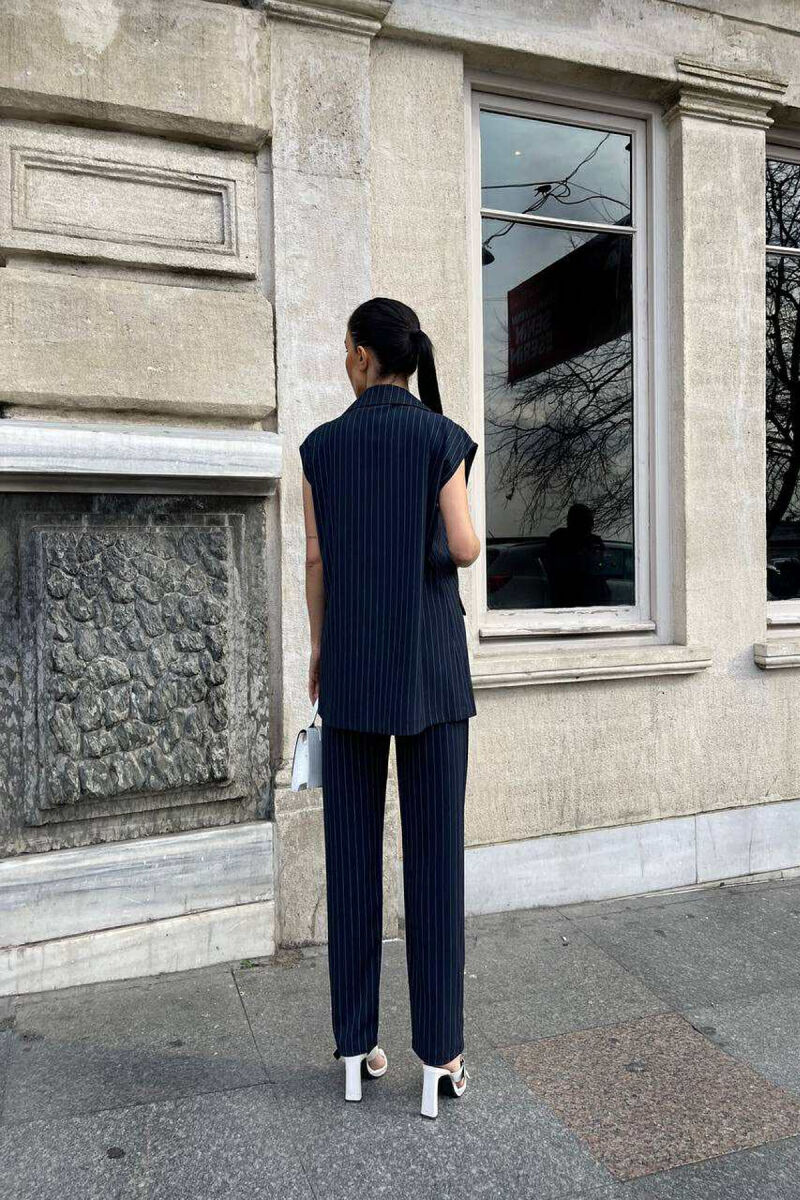 VEST+TROUSERS STRIPED WOMEN SET DARK BLUE/BEE - 4