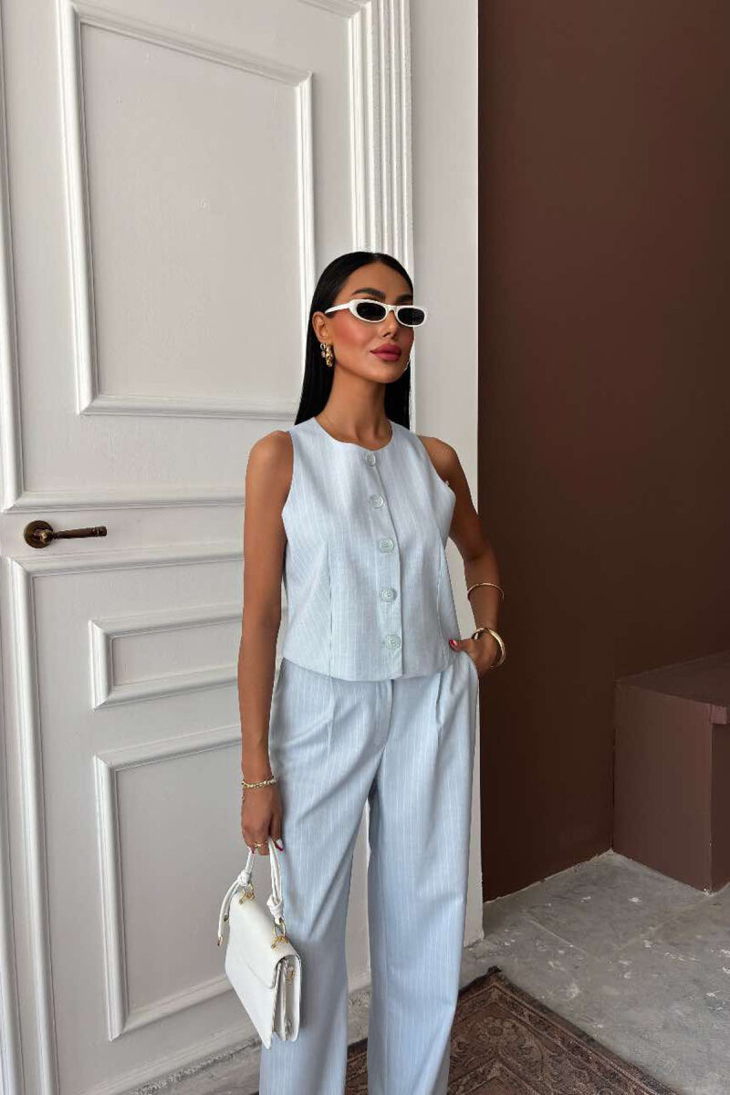 VEST+TROUSERS STRIPED WOMEN SET LIGHTBLUE/BZ - 3