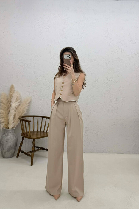 VEST+TROUSERS WOMAN SET BEIGE/BEZHE - 1
