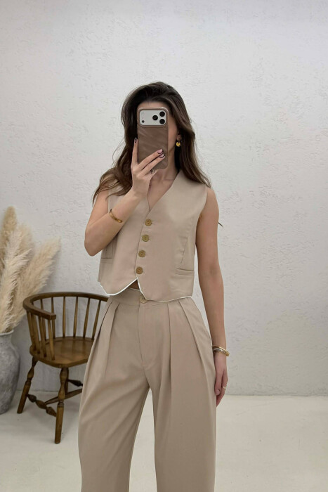VEST+TROUSERS WOMAN SET BEIGE/BEZHE - 4