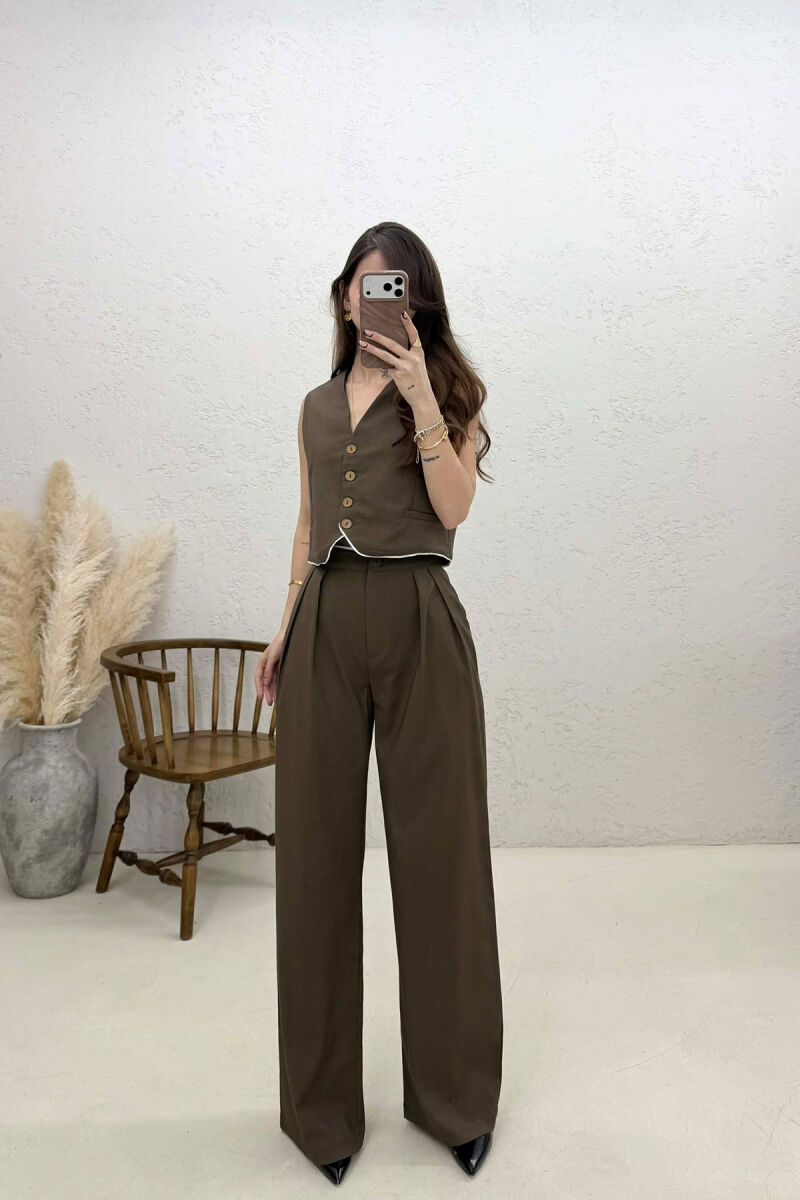 VEST+TROUSERS WOMAN SET BROWN/KAFE - 1