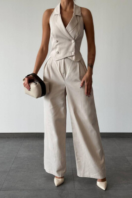 VEST+TROUSERS WOMAN SET CREAM/KREM 