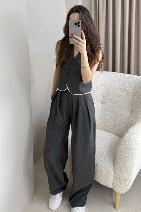 VEST+TROUSERS WOMAN SET DARK GREY/GEE 