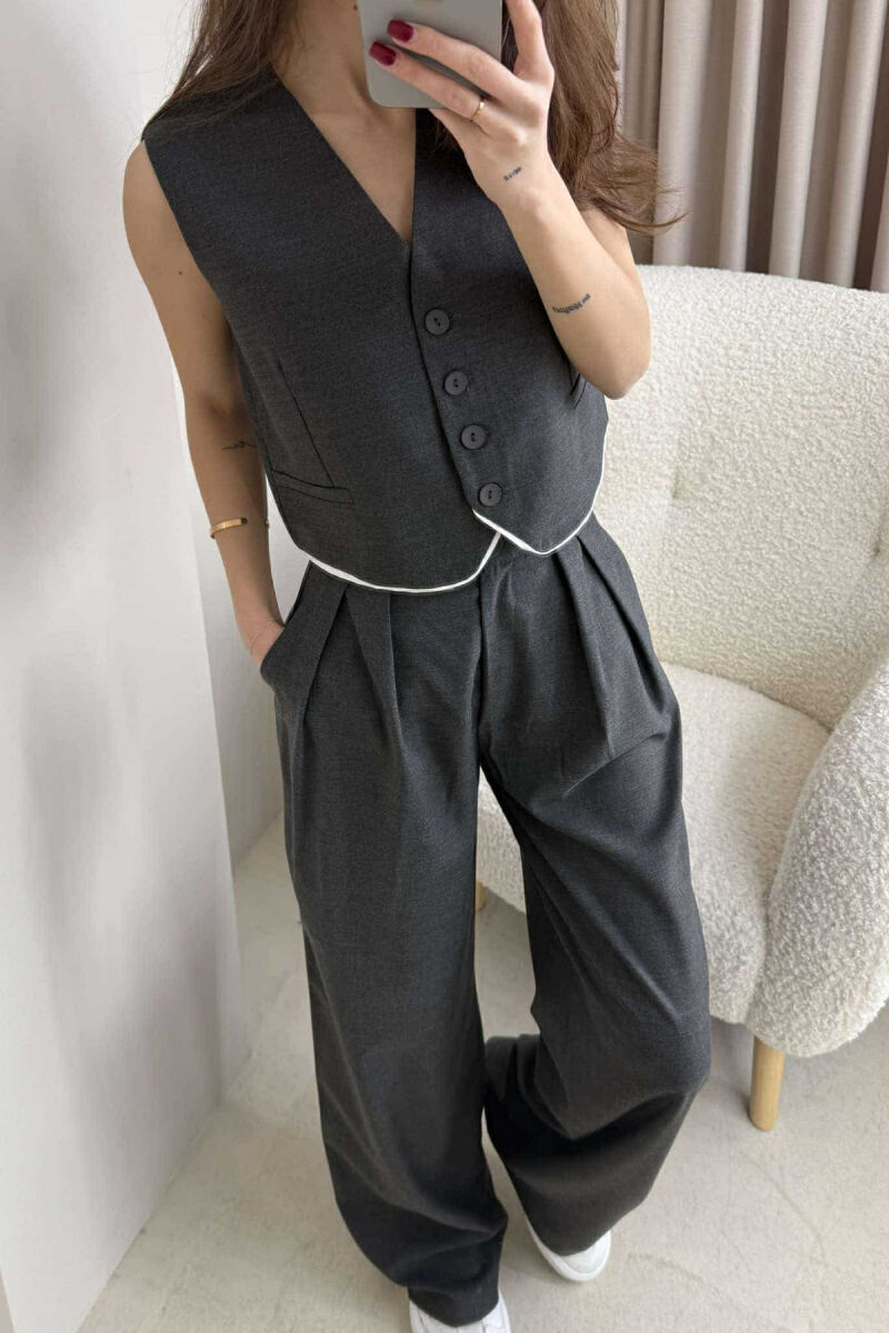 VEST+TROUSERS WOMAN SET DARK GREY/GEE - 4