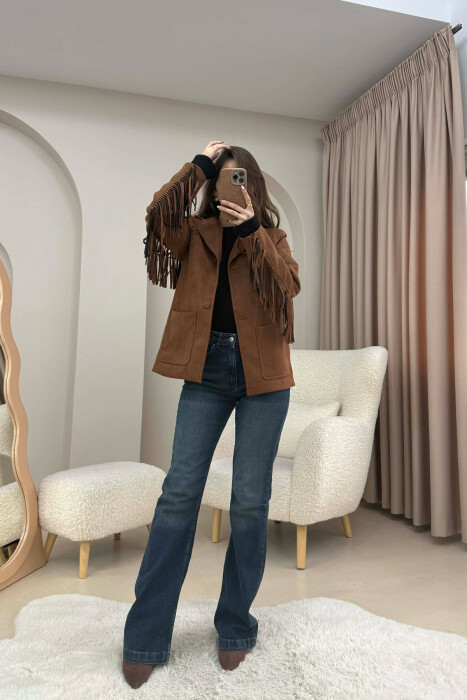 VONDA SUEDE WOMEN JACKET BROWN/KAFE - 6