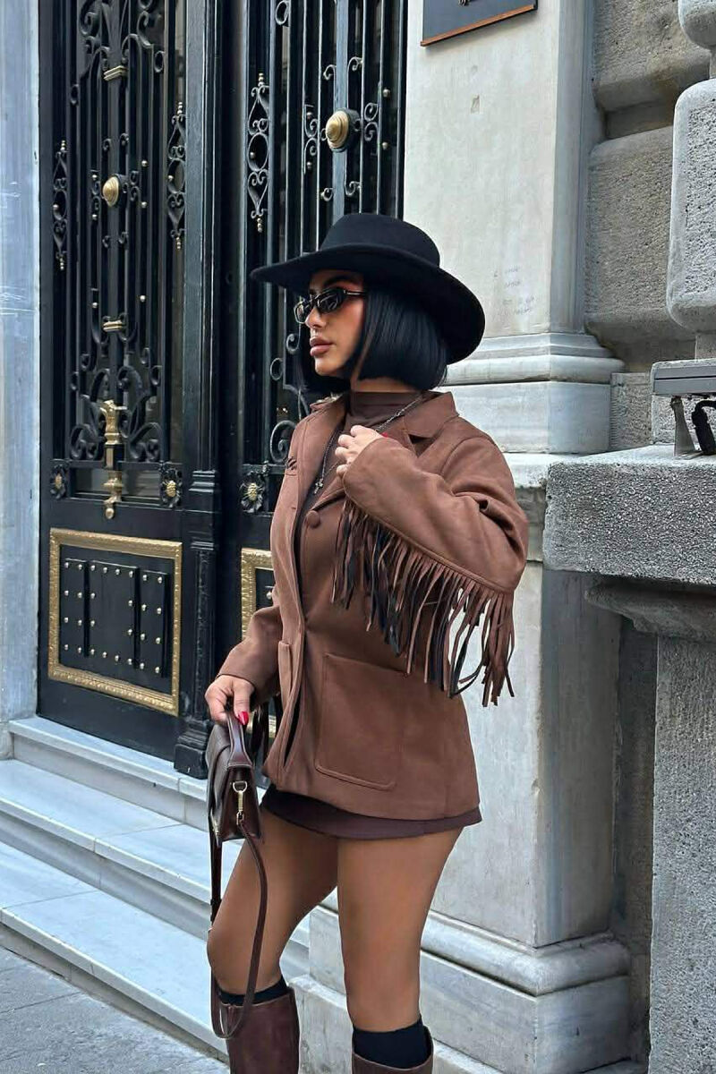 VONDA SUEDE WOMEN JACKET BROWN/KAFE - 2