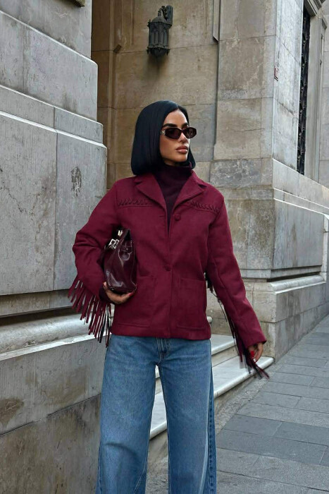 XHAKETE KAMOSHI PER FEMRA NE NGJYRE VISHNJE - KLAUDIO FASHION