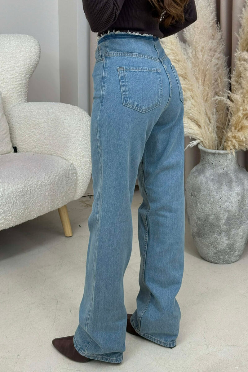 WAIST DETAIL ONE COLOR WOMEN JEANS BLUE/BLU - 4