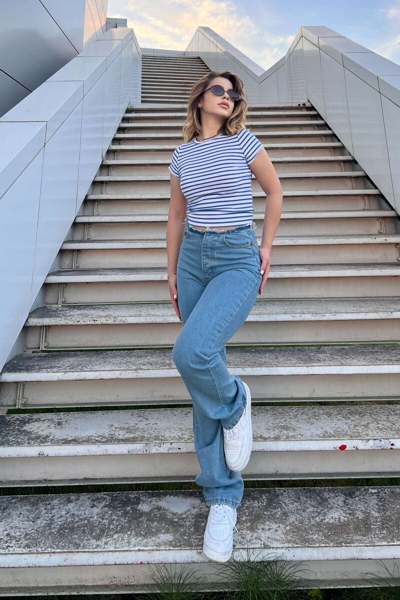 WAIST DETAIL ONE COLOR WOMEN JEANS BLUE/BLU - 2