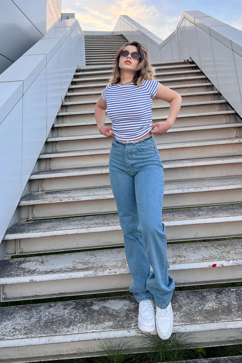 WAIST DETAIL ONE COLOR WOMEN JEANS BLUE/BLU - 4