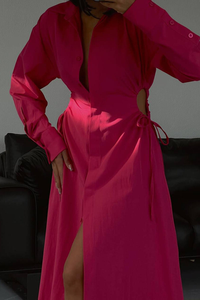 WAIST SHOWING WOMAN DRESS FUCHSIA/CIKLAMI - 3