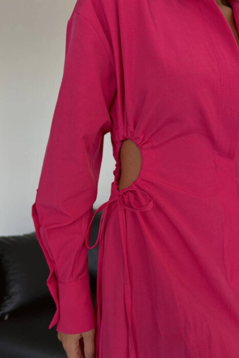 WAIST SHOWING WOMAN DRESS FUCHSIA/CIKLAMI - 4