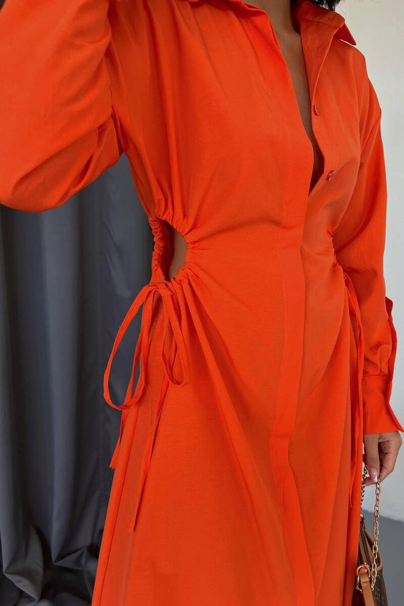 WAIST SHOWING WOMAN DRESS ORANGE/PORTOKALLI - 4