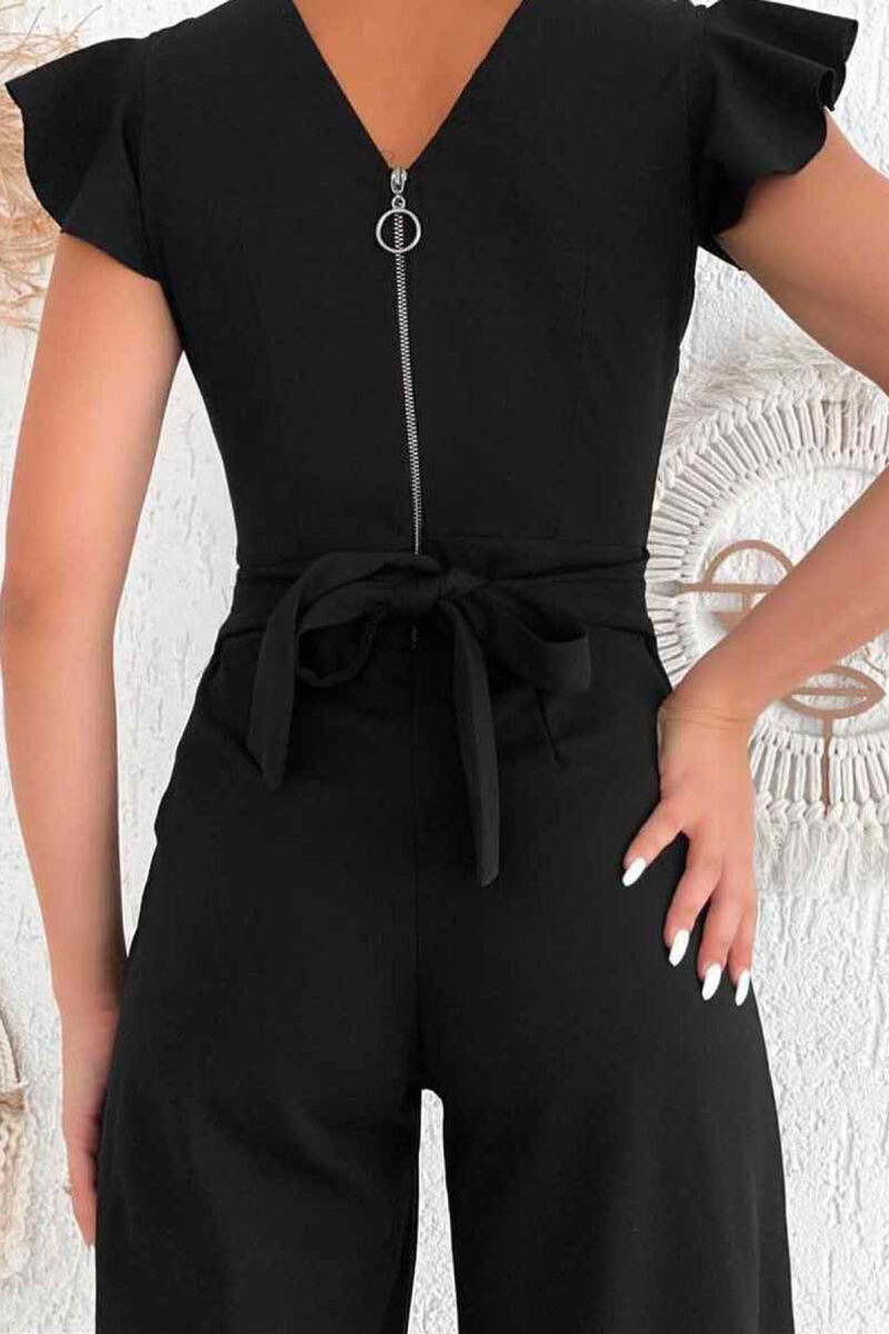 WAIST TIE-UP WOMEN JUMPSUIT BLACK/ E ZEZE - 3