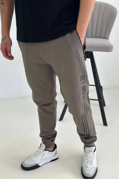 WARM MEN SWEATPANTS IN BROWN COLOR - 1