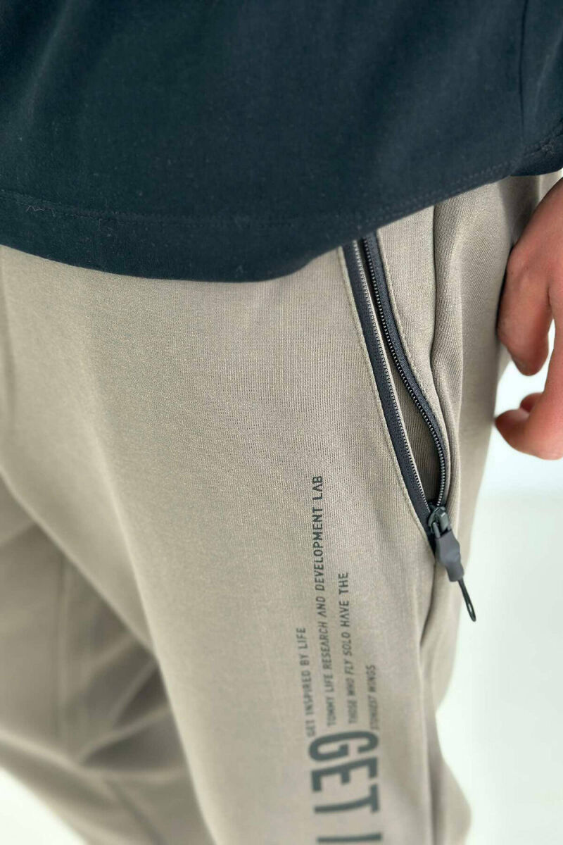 WARM MEN SWEATPANTS IN BROWN COLOR - 2