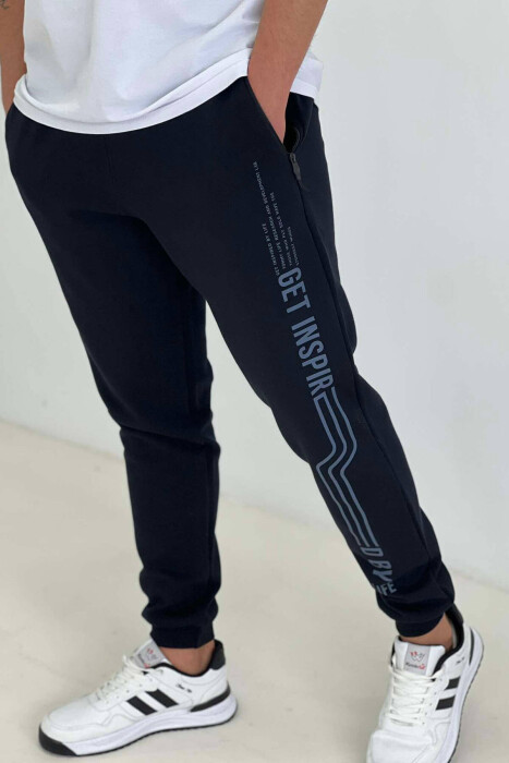 WARM MEN SWEATPANTS IN DARK BLUE COLOR - 1