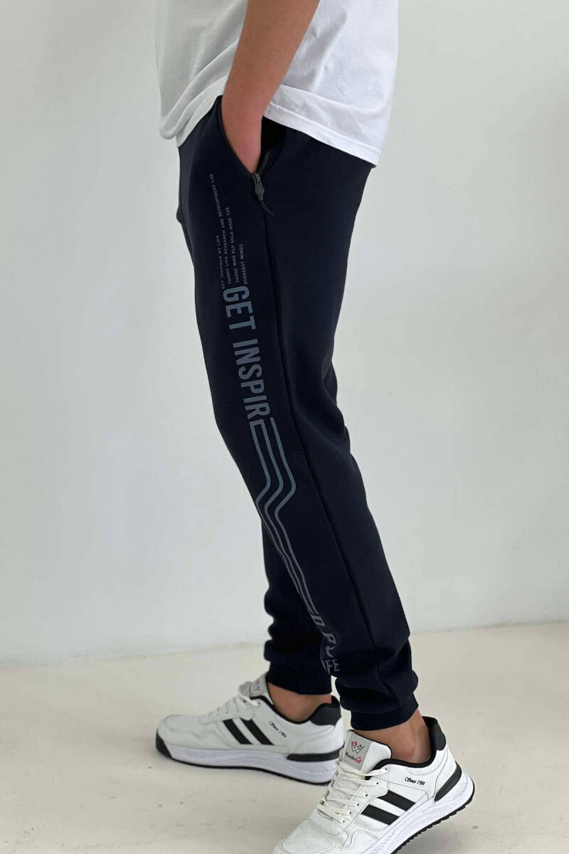 WARM MEN SWEATPANTS IN DARK BLUE COLOR - 3