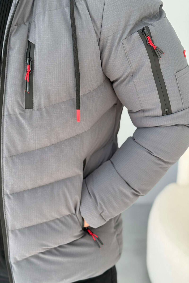 SIMPLE MEN PUFFER JACKET DARK GREY/GEE - 2