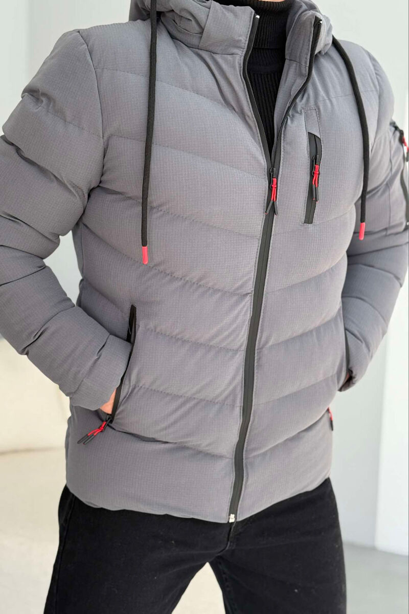 SIMPLE MEN PUFFER JACKET DARK GREY/GEE - 6