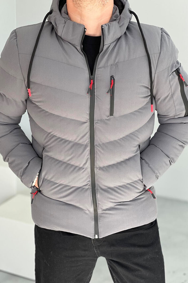 SIMPLE MEN PUFFER JACKET GREY-GREY/GG - 4