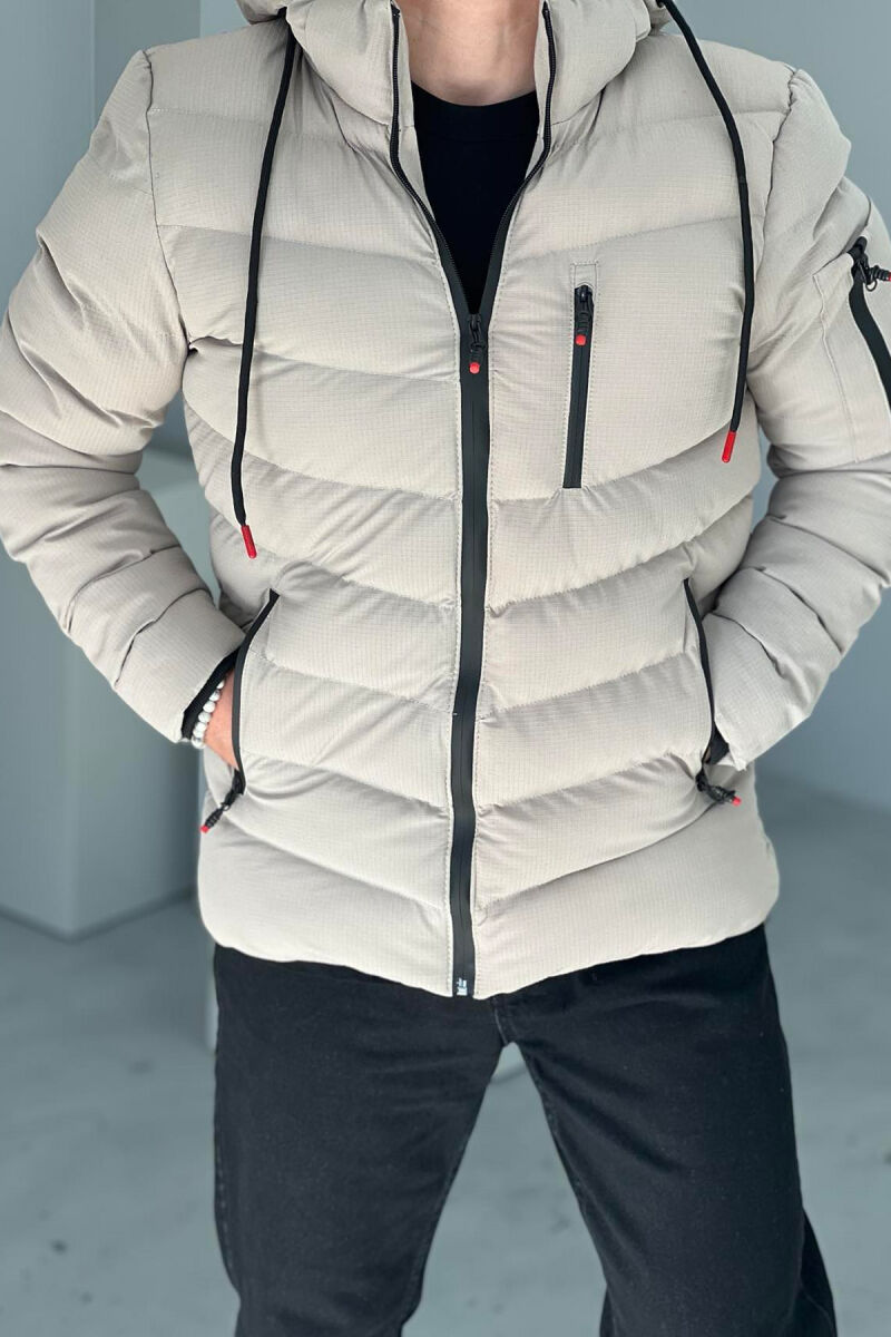 SIMPLE MEN PUFFER JACKET LIGHT GREY/GZ - 4