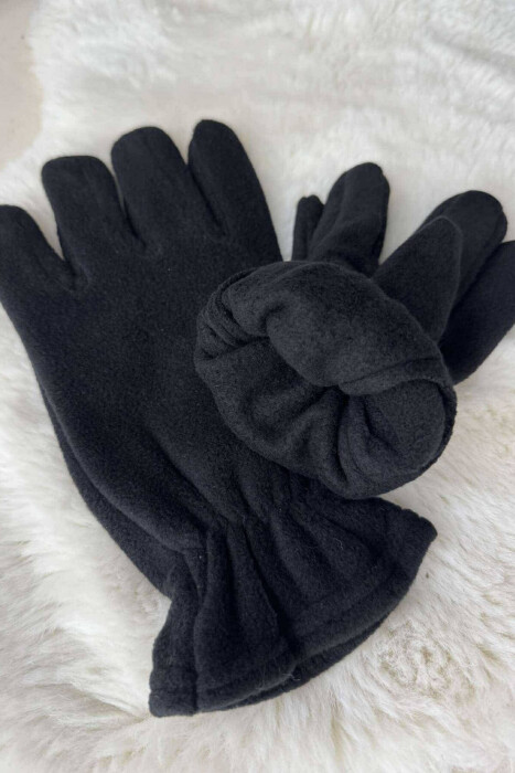 WARM SIMPLE ONE COLOR MEN GLOVES BLACK/ E ZEZE 