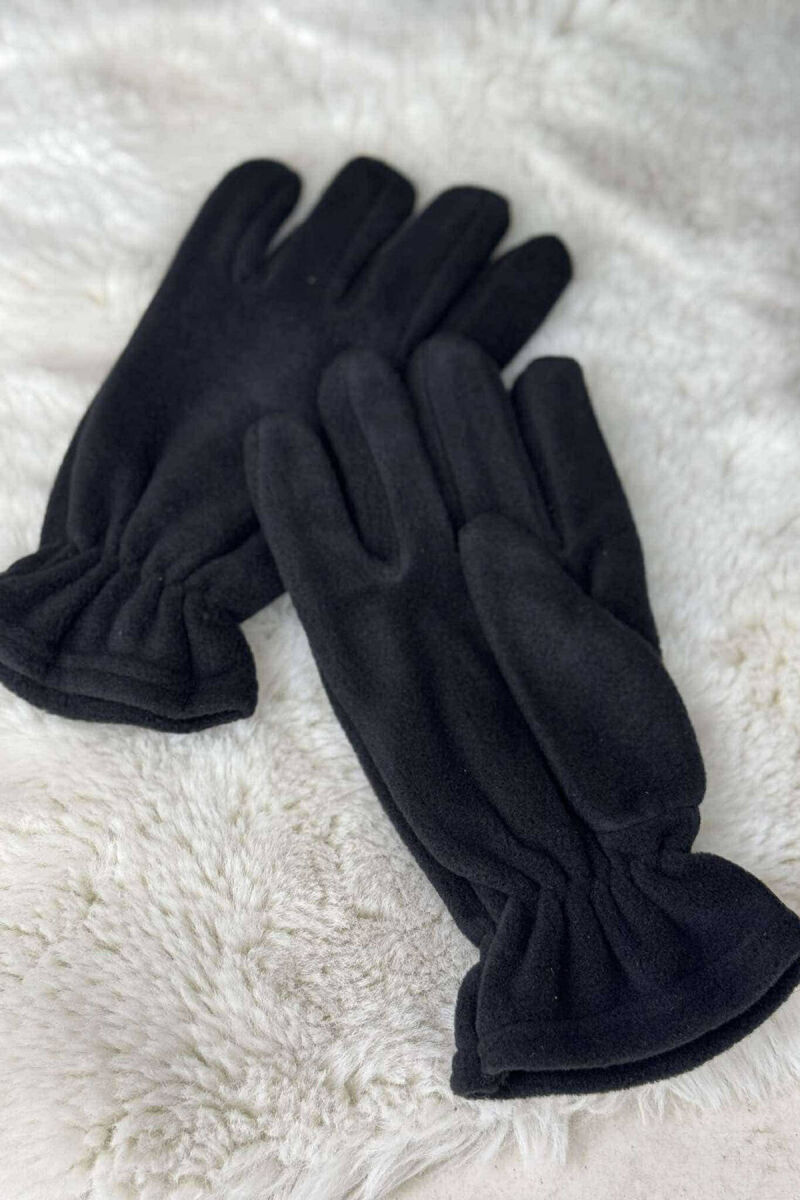 WARM SIMPLE ONE COLOR MEN GLOVES BLACK/ E ZEZE - 3