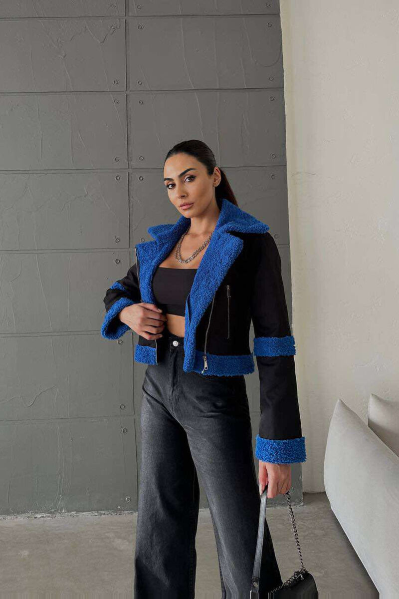 WARM ZIPPER WOMEN JACKET BLACK-BLUE/ZEBL - 6