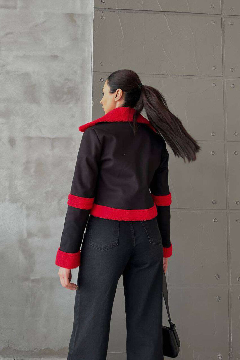 WARM ZIPPER WOMEN JACKET BLACK-RED/ZEKU - 6