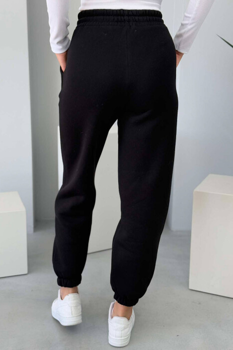 WAY UP WRITTING FLUFFY WOMEN JOGGERS BLACK/ E ZEZE - 4