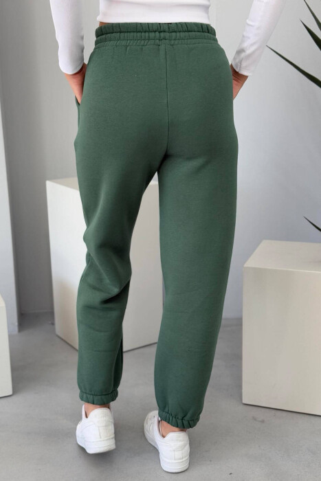 WAY UP WRITTING FLUFFY WOMEN JOGGERS GREEN/JESHILE - 3