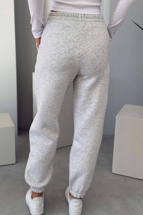 WAY UP WRITTING FLUFFY WOMEN JOGGERS LIGHT GREY/GZ - 2