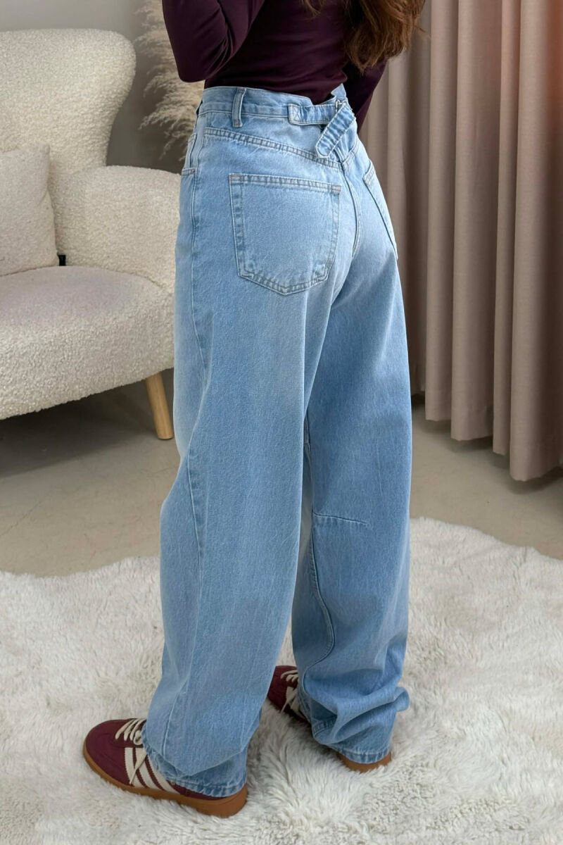 WIDE LEG BELTED WOMEN JEANS BEAUBLUE/BBL - 5