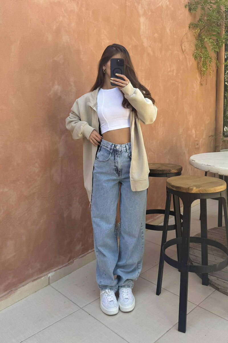 WIDE LEG BELTED WOMEN JEANS LIGHTBLUE/BZ - 3