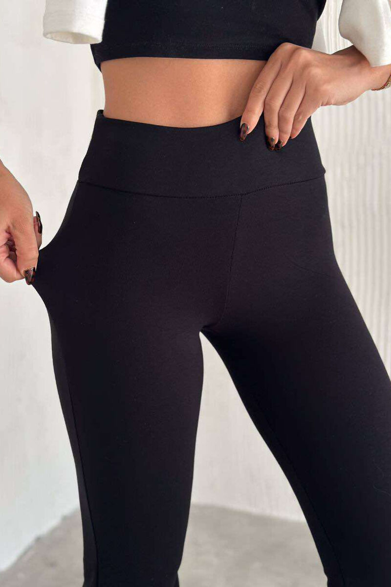 WIDE LEG EALSTIC WAIST WOMEN SWEATPANTS IN BLACK COLOR - 4