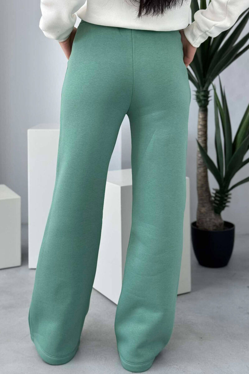 WIDE LEG FLUFFY WOMEN SWEATPANTS MINT/MENTE - 3