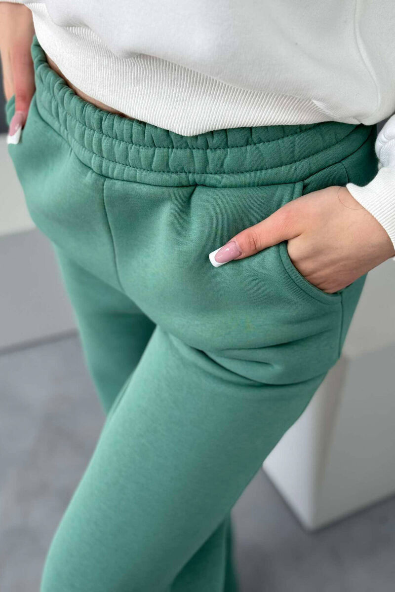 WIDE LEG FLUFFY WOMEN SWEATPANTS MINT/MENTE - 5