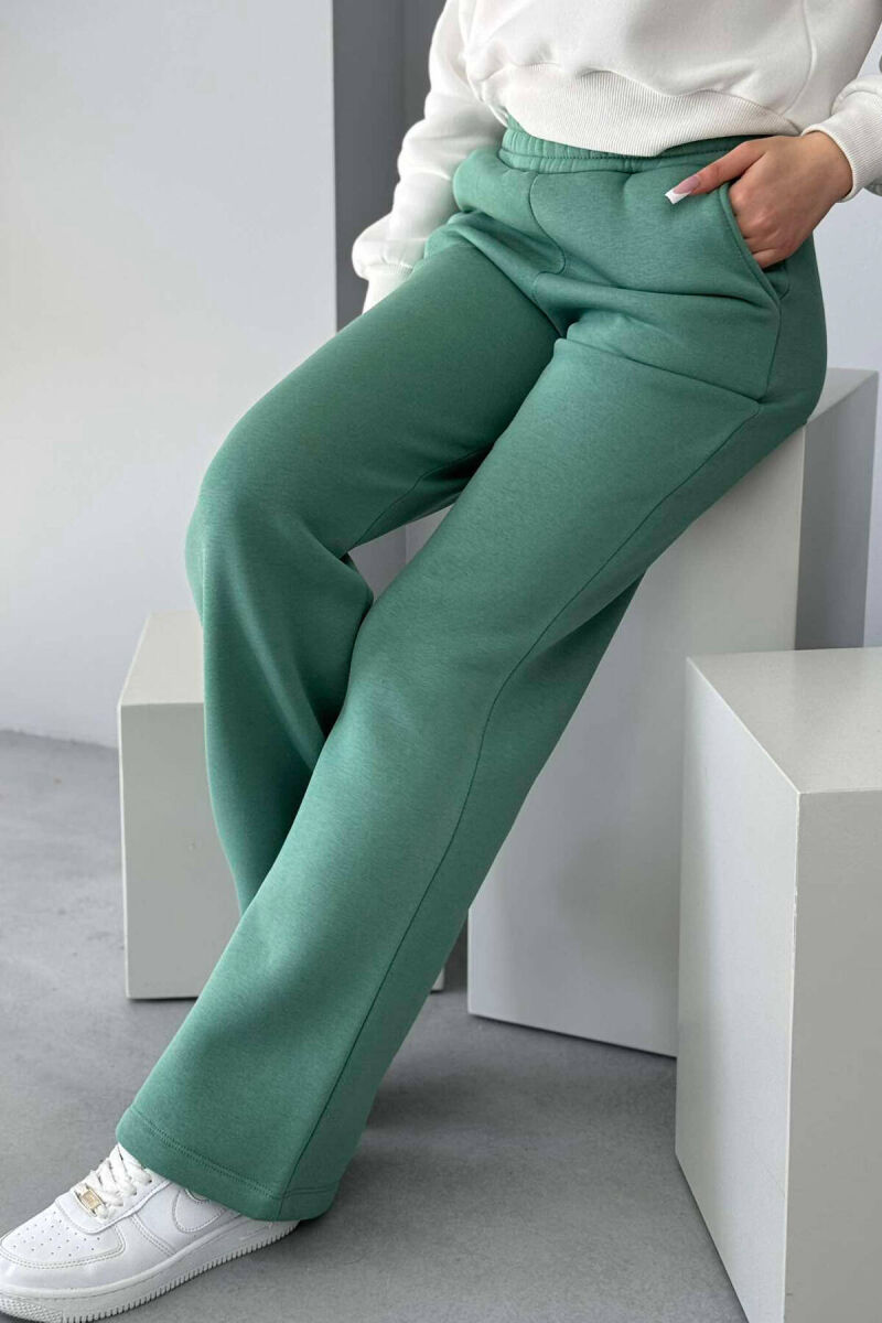 WIDE LEG FLUFFY WOMEN SWEATPANTS MINT/MENTE - 6