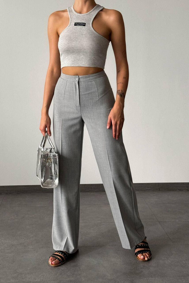 WIDE LEG ONE COLOR LIGHT GREY/GZ - 1