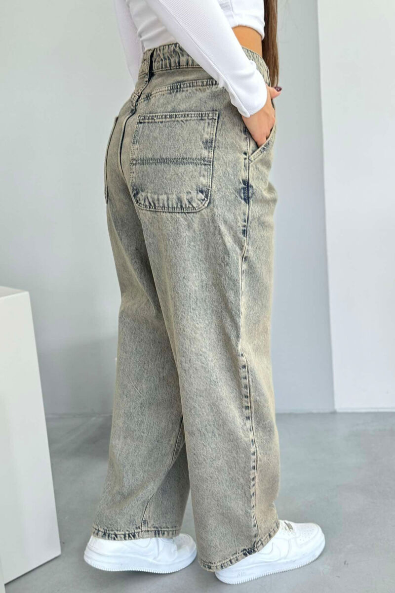 WIDE LEG ONE COLOR SIMPLE WOMAN JEANS GREY/GRI - 5