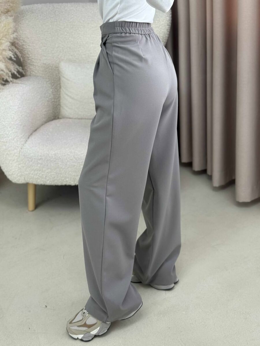 WIDE LEG ONE COLOR WOMAN TROUSERS GREY ASH/GRI HIRI - 3