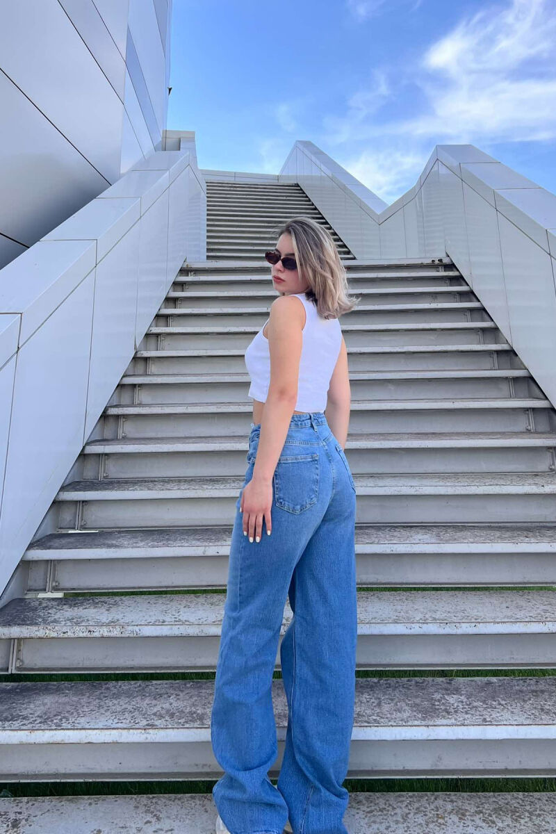 WIDE LEG ONE COLOR WOMEN JEANS BABY BLUE/BLU BY - 2