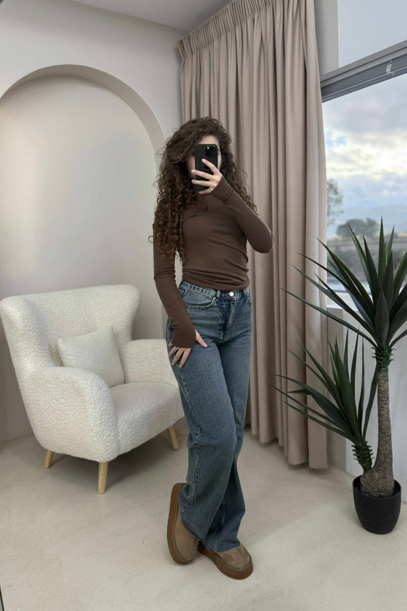 WIDE LEG ONE COLOR WOMEN JEANS BEAUBLUE/BBL - 4