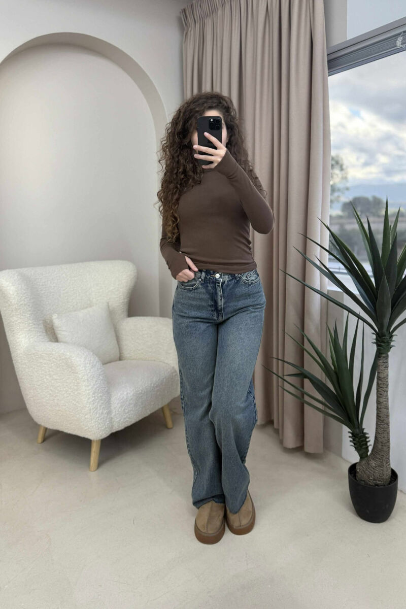 WIDE LEG ONE COLOR WOMEN JEANS BEAUBLUE/BBL - 1