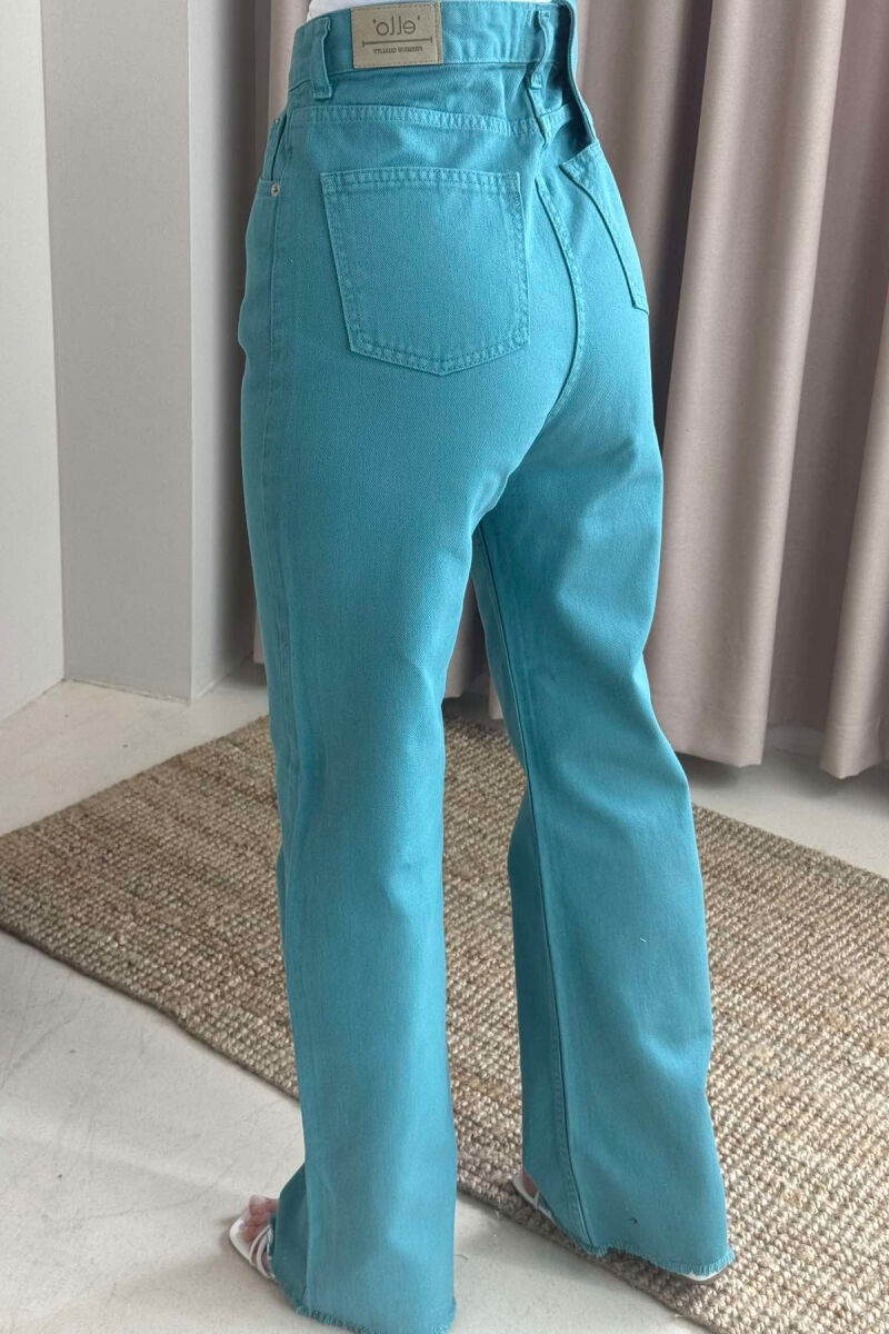 WIDE LEG ONE COLOR WOMEN JEANS BLUE STONE/GK - 10